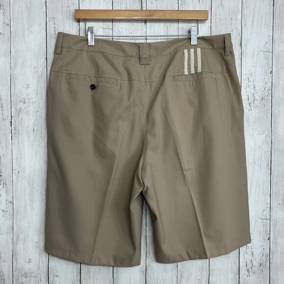 Adidas Climalite Tan Khaki Golf Preppy Lightweight Basic School Work Shorts 36 - Picture 2 of 9